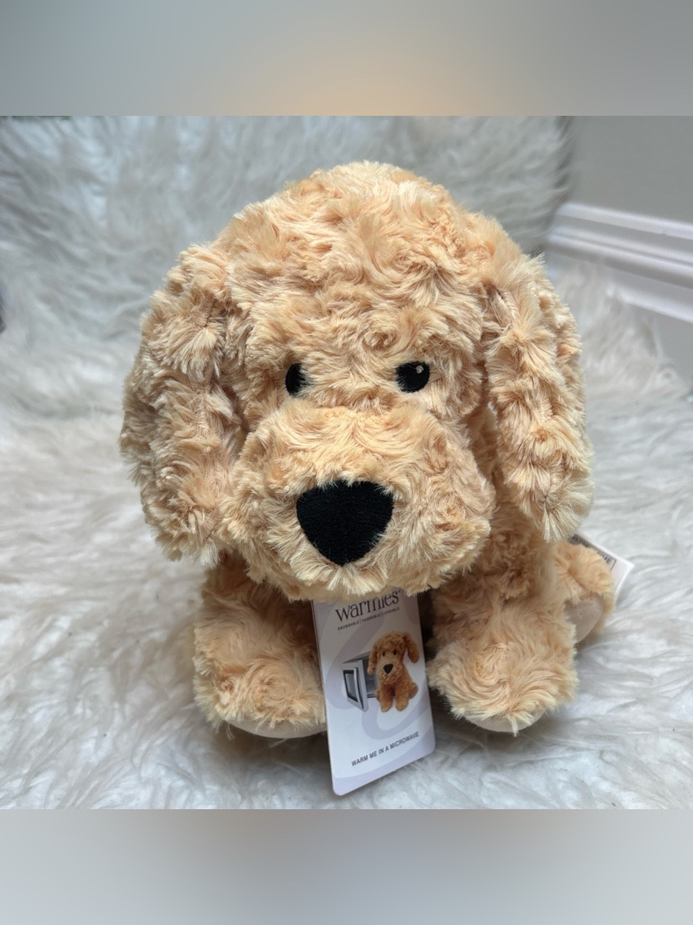 NWT Warmies Heatable Lavender Scent Golden Dog Weighted Plush Microwavable
